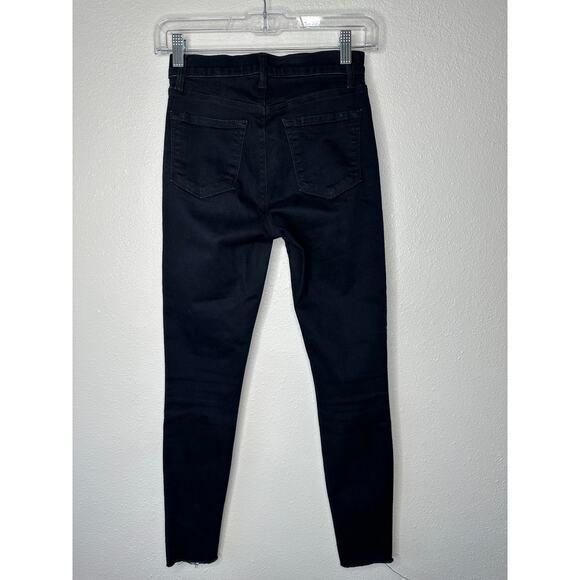 J Brand Alana Dark Blue Mercy Distressed Knee Raw Hem Skinny Jeans 24 - Picture 7 of 16